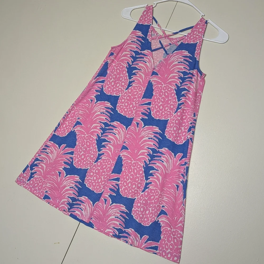 Lilly Pulitzer Kristen Swing Dress Pineapple Strappy Back Beachy‎ Size XS